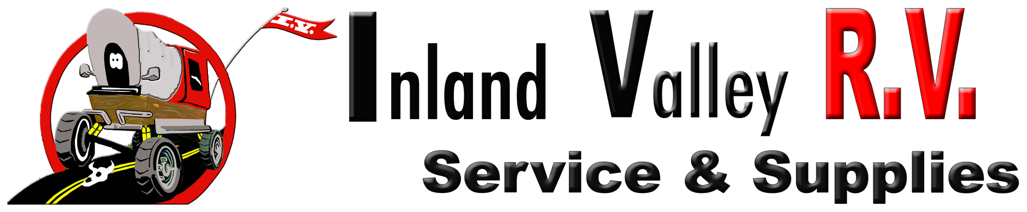 Inland Valley RV wagon mark and wordmark combined logo